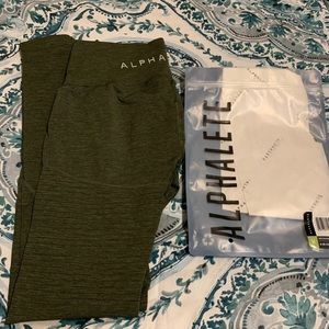 Alphalete revival leggings- forest green